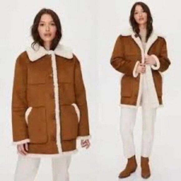 Wilfred Free Aritzia Ranch Jacket Faux Suede Sherpa M - Picture 1 of 13